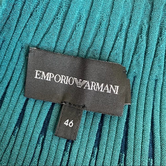 Emporio Armani Knit Three-Quarter Sleeve Two Toned Dress - Picture 10 of 12